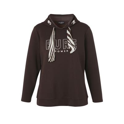Trainingspullover VIA APPIA DUE "VIA APPIA DUE Pullover", Damen, Gr. 52, braun (kaffee, creme), Casual, regular fit, Pullover, Große Größen