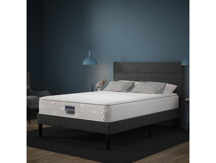 Matelas à ressorts Rosahqnda 90/140/160x200 cm, mousse respirante, dureté H3, housse en polyester double tissu, blanc