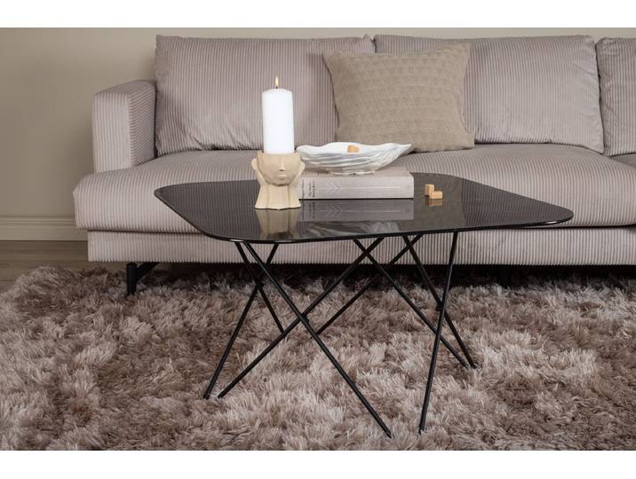 Couchtisch Tango - mit Tischplatte aus Marmorglas - Schwarz-Schwarz - Luxusbetten24