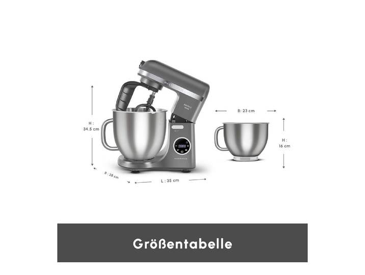 Karaca Küchenmaschine, Pro Multimax 6-in-1 Küchenmaschine 2000W, Space Gray