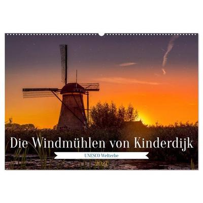 Die Windmühlen von Kinderdijk - UNESCO Welterbe (Wandkalender 2027 DIN A2 quer), CALVENDO Monatskalender