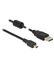 Delock USB-Kabel USB M bis Mini-USB Typ B M 2.0 50 cm Schwarz (84911)