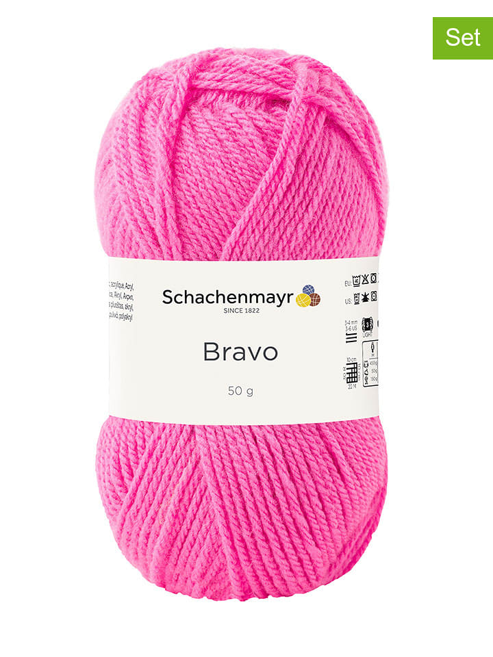 Schachenmayr since 1822 20er-Set: Kunstfasergarne ''Bravo'' in Pink - 20x 50 g - onesize