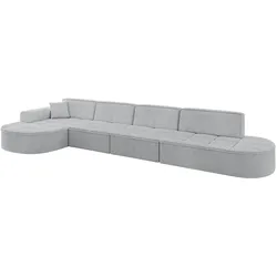 ECKSOFA Ottomane Links TARO-L3 - 413x171x79,5 cm Grau