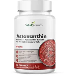 VitaSanum® Astaxanthin – Natürliches Astaxanthin aus Haematococcus pluvialis – 1 Kapsel Tagesportion