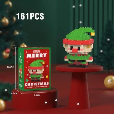 Uplift Treasures Christmas Santa Reindeer Building Block Puzzle Set dwarf