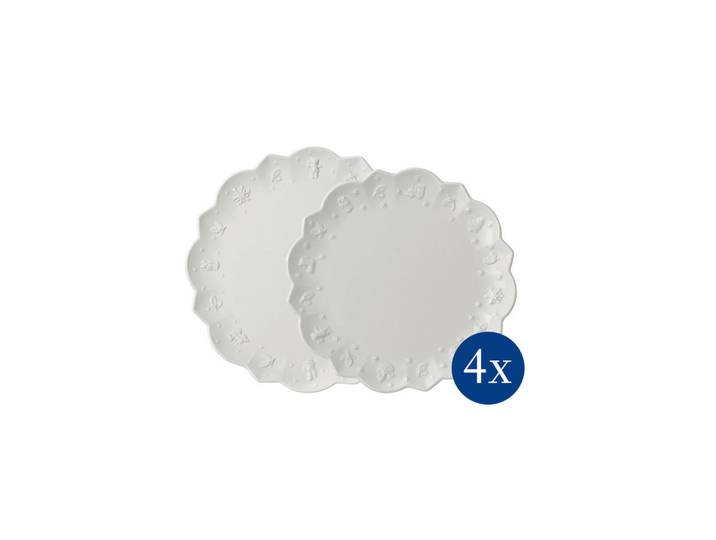 Villeroy & Boch Speisetellerset Toy`s Delight Royal Classic, Weiß, Keramik, 8-teilig, Weihnachten, rund, stoßfest, Essen & Trinken, Geschirr, Teller, Speiseteller