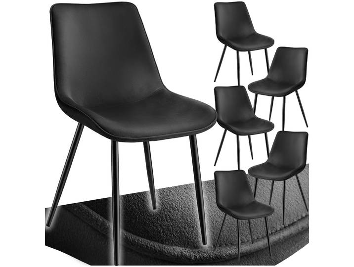Set Stuhl Monroe Samtoptik - schwarz, 6er Set
