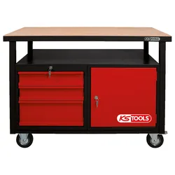 KS Tools Fahrbare Werkbank mit 3 Schubladen und 1 Tür - 865.0101