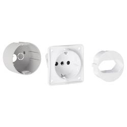 Hager VZ00HD Hager VZ00HD Ausbaupaket Volta hybrid Steckdose Schuko m.Euroadapter Ausbaupaket 1 St.