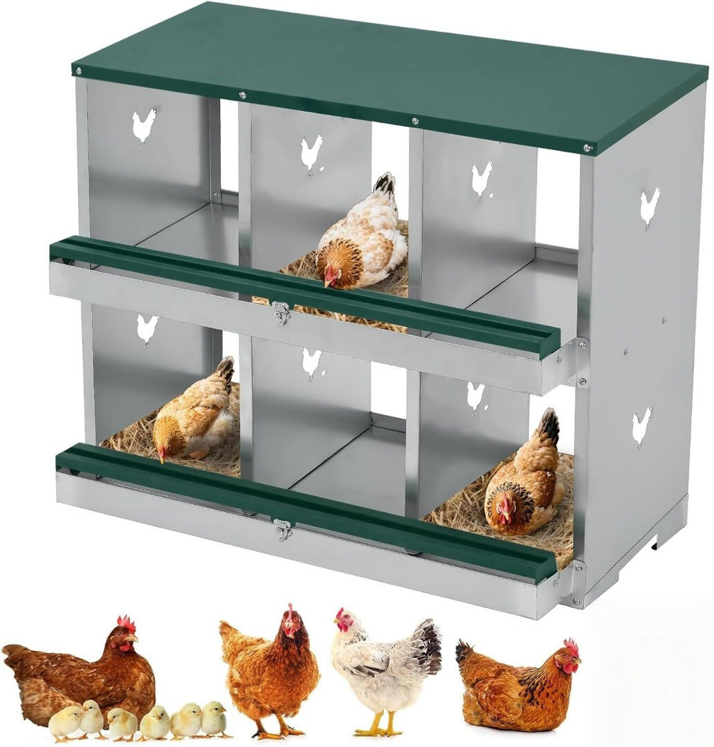 Blue Elephant Metal Chicken Nesting Boxes Green 66cm H X 81.3cm W X 43.2cm D