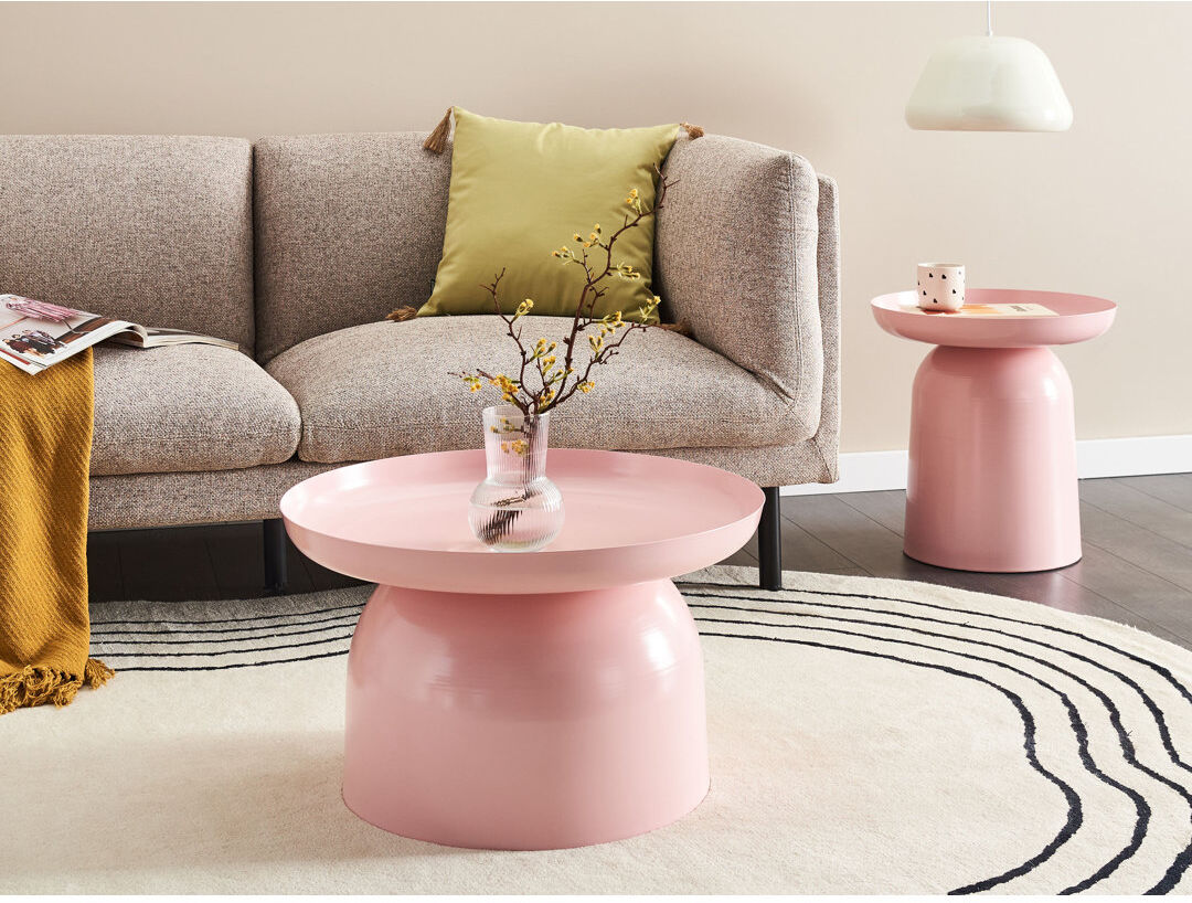 Metro Pedestal Coffee Table Pink 36cm H X 60cm W X 60cm D