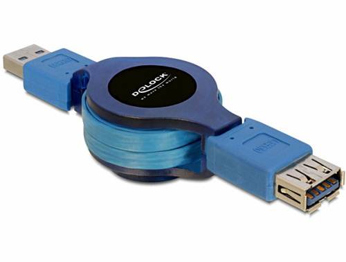Delock USB-Kabel USB 3.0 USB-A Stecker, USB-A Buchse 1.20m Blau 82649