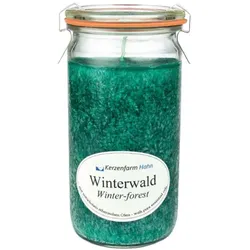 Duftkerze Stearin XL-Weckglas - Winterwald