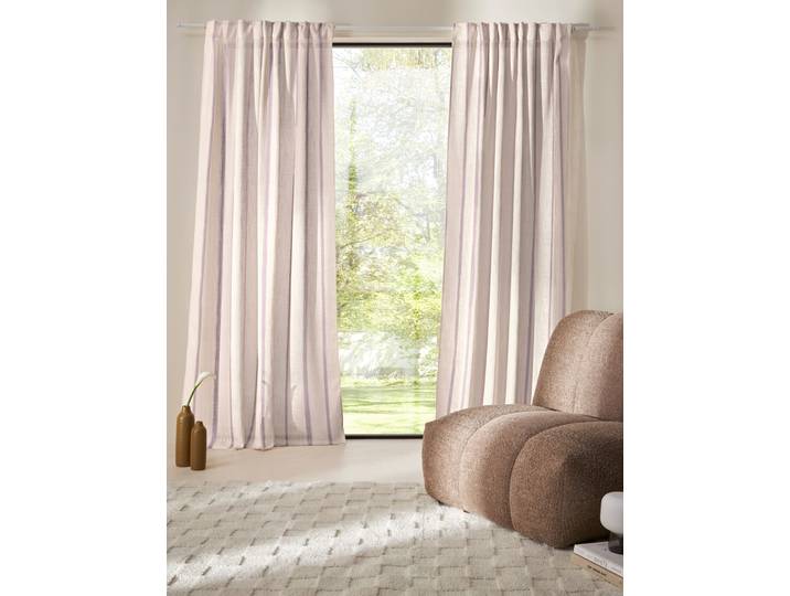 Gardine Zayla , beige (creme), B:135cm H:175cm, Polyester, LEGER HOME BY LENA GERCKE, Gardinen, Gardine, Leinenoptik, Vielseitiges Multifunktionsband, Verschiedene Längen