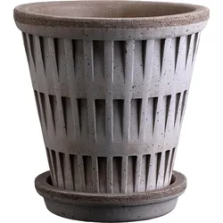 Pantheon Blumentopf mit Untertasse 12 cm grau