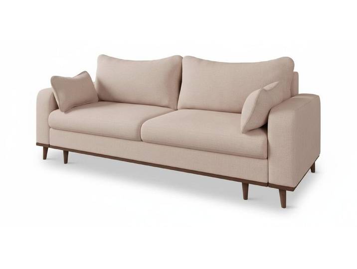 Xlmoebel 4-Sitzer Beiges 4-Sitzer-Sofa großes Stoffsofa Wohnzimmermöbel moderne Sofas, 1 Teile, Einfarbig