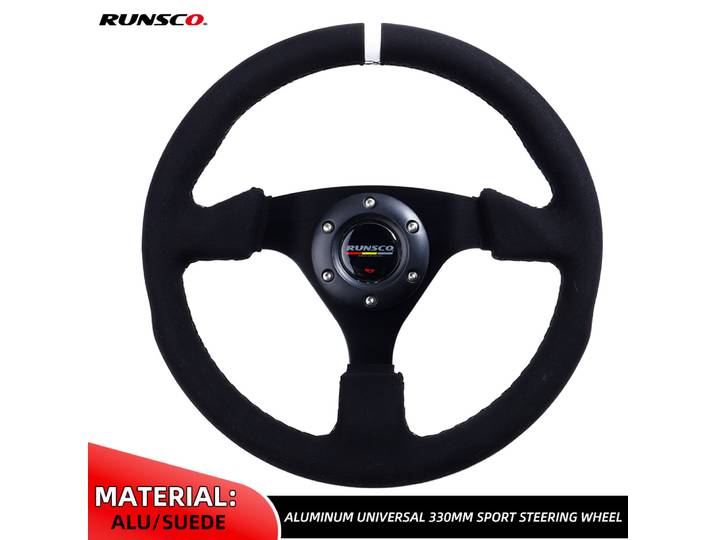 Volant plat en daim pour voiture, 13 pouces, 330mm, dérive Sim Racing, commande au volant, 70mm/PCD 6061-T6