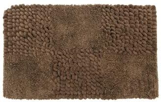 IH Casa Decor Poly-Cotton Handwoven Bath Mat Chocolate-Checkered