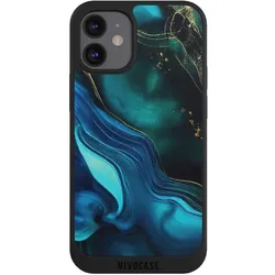 Nivocase Handyhülle für Apple iPhone 12 mini Hülle NIVOpure Case Schwarz Art Farbverlauf Marmor (Apple iPhone 12 mini), Smartphone Hülle, Schwarz