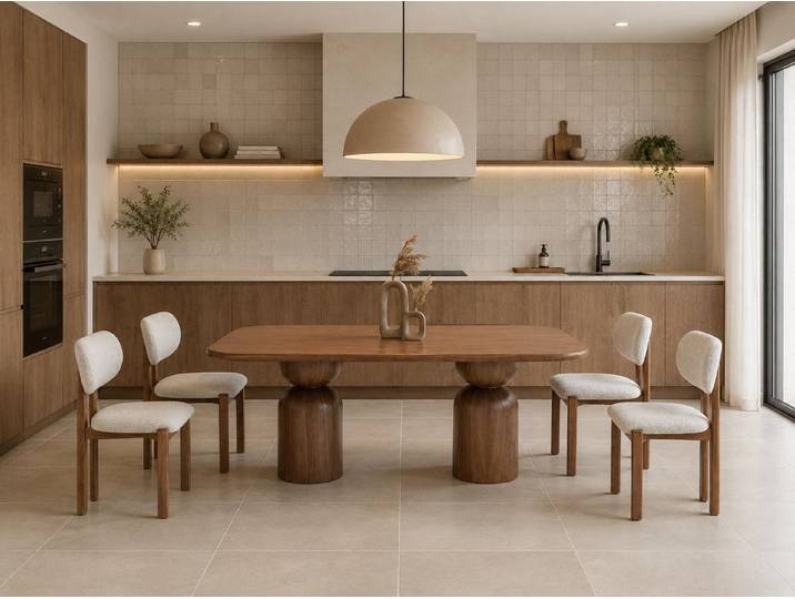 JVmoebel Essgruppe Esszimmer Set Esstisch 4х Stühle Modern Braun Edel Vielseitig Elegant, (5-tlg), Made in Europa