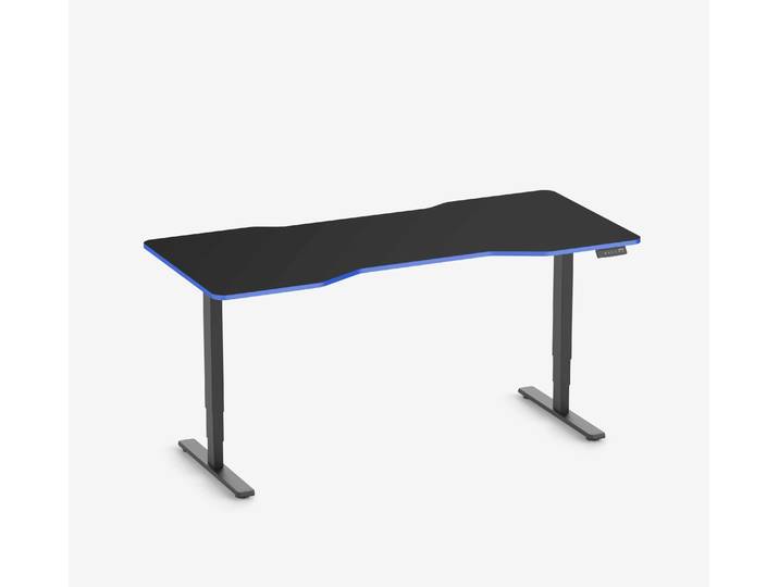 FOKUS Gamingschreibtisch Schwarz 180x80 Cockpit Royal Blue