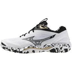 Mizuno Wave Stealth 6 Handballschuhe 41 - white/black/ge gold 42.5