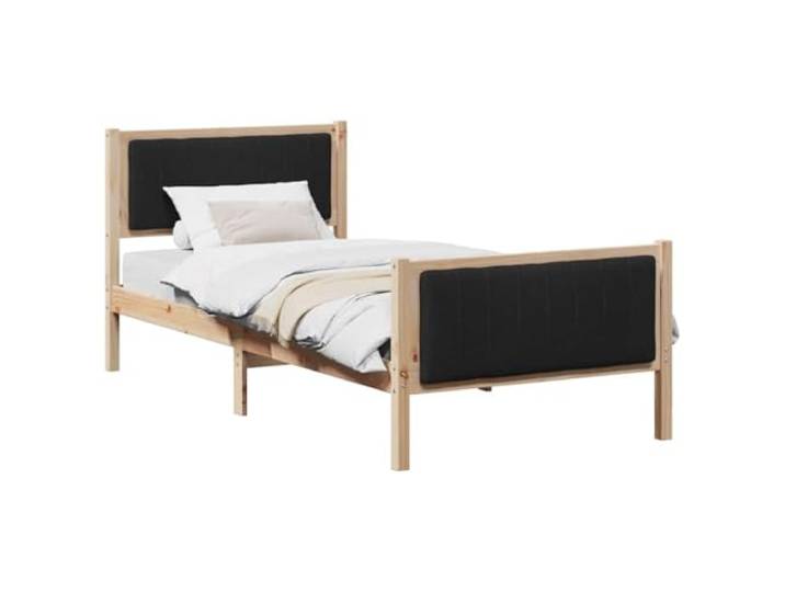 KTHLBRH Bettgestell 90 x 190 cm mit Kopfteil, Kiefer massiv Modernes rechteckiges Design, Plattform ohne Netz, matte Oberfläche, leicht zu reinigen