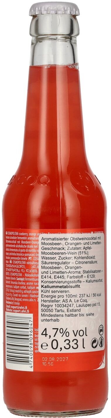 Le Coq COSMOPOLITAN 4,7% Vol. 0,33l
