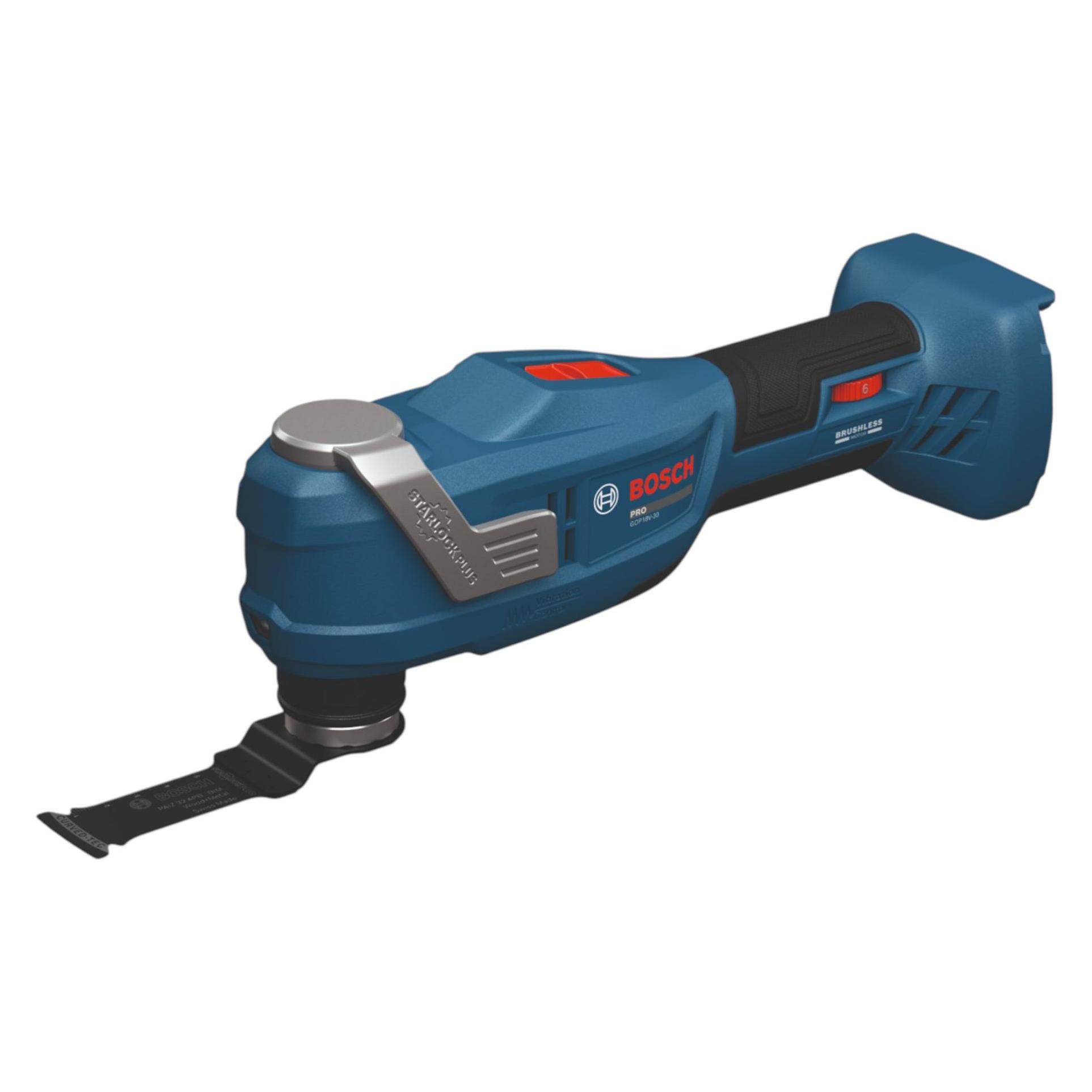 Bosch Professional Bosch GOP 18V-30 Akku Multifunktionswerkzeug 18 V Starlock Plus Brushless + 2x Akku 2,0 Ah + (06018G3001)