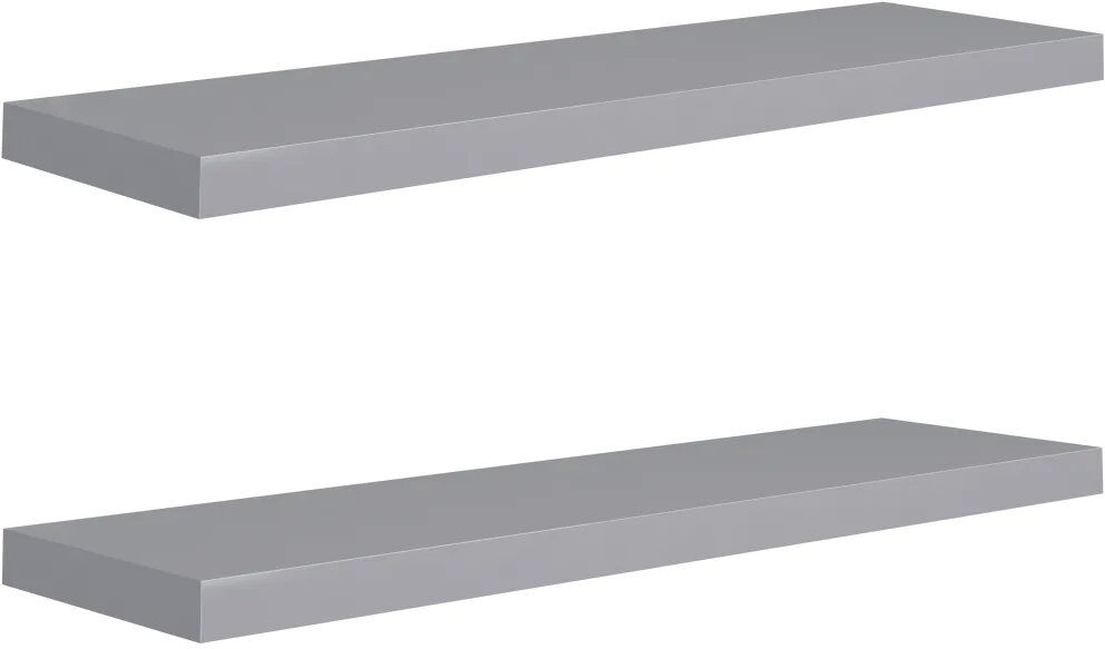 17 Stories Arson 2 -Piece Floating Shelf Grey 3.8cm H x 23.5cm W x 90cm D