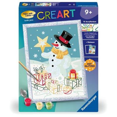 CreArt, Malen nach Zahlen Kinder - Bezaubernder Schneemann