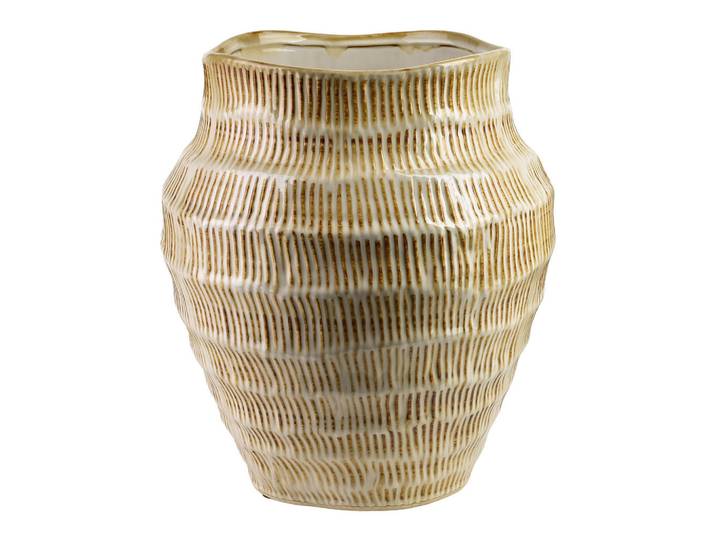 Mondex Vase Manon aus beiger Keramik, Beige, 36 cm, Dekoration, Vasen, Keramikvasen