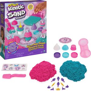 Kinetic-Sand Kinetischer-Sand Einhorn Back Set, 2 Farben, 454 g, Glitzersand, mit Teigrolle & Cupcake-Förmchen