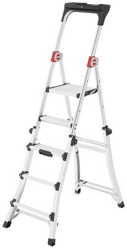 Hailo TL 100 TopLine 8450100 Aluminium Teleskopleiter Arbeitshöhe (max.): 3.09m Silber, Rot, Schwarz 8.8kg