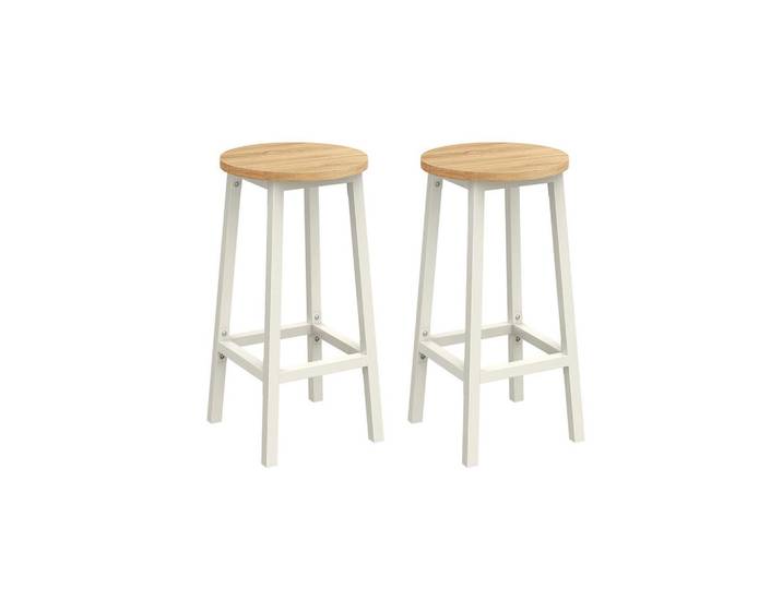 Hansiro Barhocker Antananarivo 2Er-Set, Beige, 32x65x32 cm, Esszimmer, Barmöbel, Barhocker