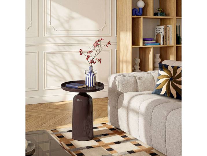 HABITAT - Table d'appoint en aluminium - Moka émaillé - Fanny