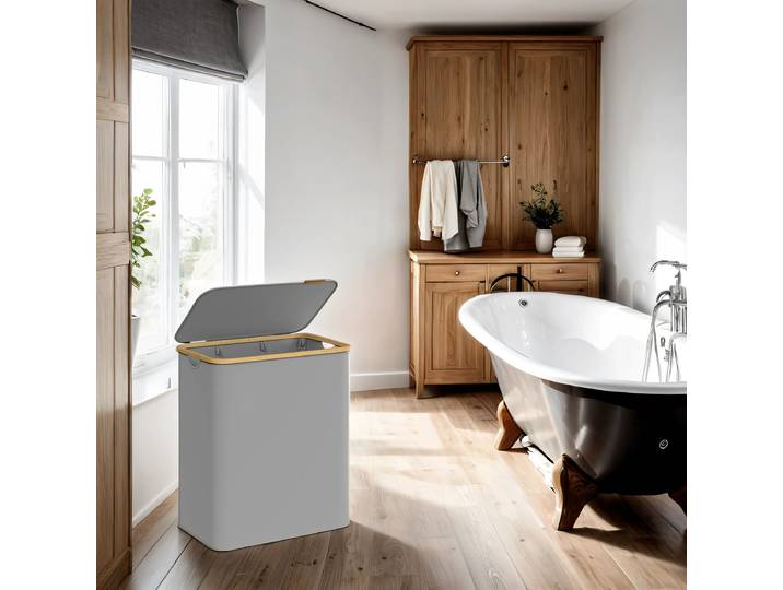 Panier à linge Fueni B 60cm Gris clair