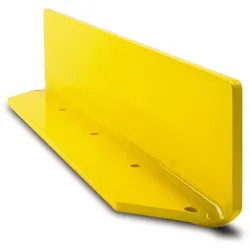 PROREGAL Anfahrschutz-Leitboard | HxBxT 15x80x10cm | Abgerundete Ecken & Gehrungsschnitt | Kunststoffbeschichteter Stahl 10mm | Gelb