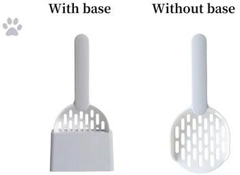 Inspire Select Self Cleaning Cat Litter Scoop With Base Durable Plastic Litter Shovel For Easy Kitten Toilet Cleaning gray without Base