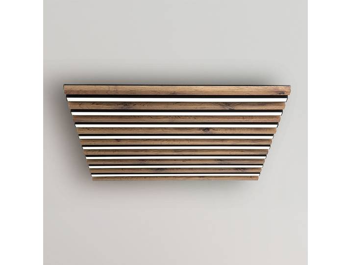 LED-Deckenleuchte Hayden quadratisch 60cm Schwarz/Braun Kunststoffart: Acrylglas Material: Holzwerkstoff, Metall, Kunststoff Metallart: Eisen
