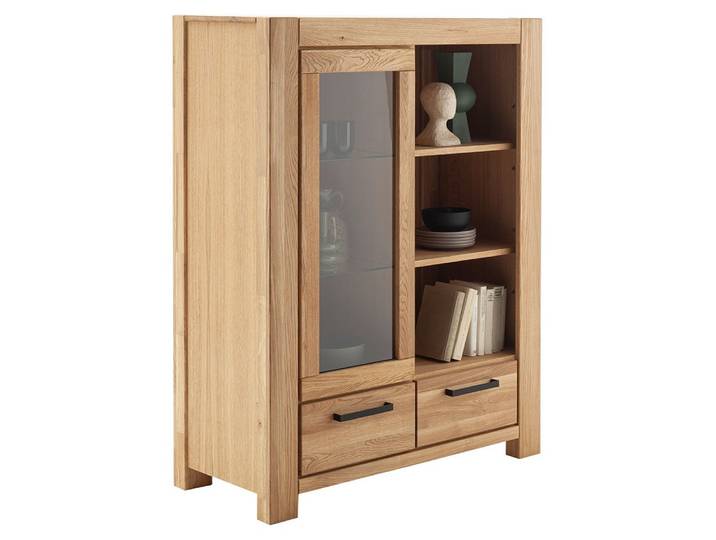 Lomadox Highboard SELISTE-06, Massivholzmöbel, Eiche teilmassiv geölt, 109cm breit