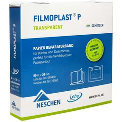 Neschen filmoplast® P – transparentes Papier-Reparaturband 2 cm x 50 m im Spende...