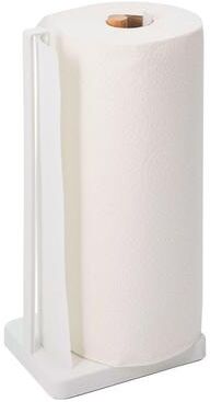 Yamazaki Home Paper Towel Holder, Steel and Wood - L 4.53 x W 6.1 x H 12.2 inches