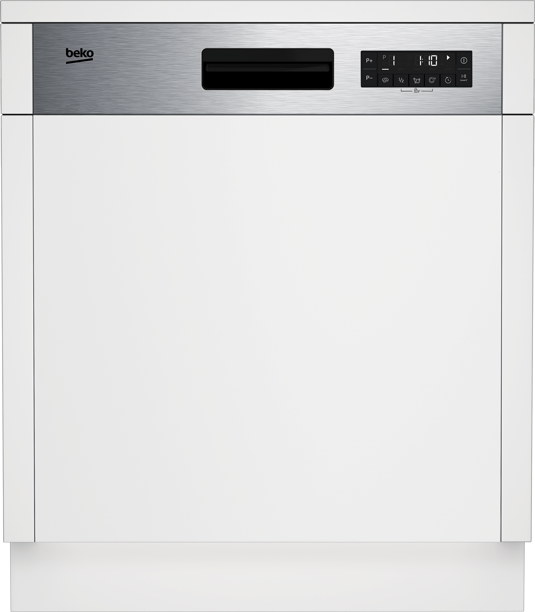 BEKO teilintegrierbarer Geschirrspüler "BDSN25530X", Energieeffizienz: D (A-G), silber (edelstahlblende), B:59,8cm H:81,8cm T:57cm, Geschirrspüler, Doppelt gut organisiert – inklusive Besteckschublade und Besteckkorb