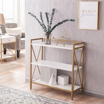Leick Home Claudette Mixed Metal and Wood Bookshelf