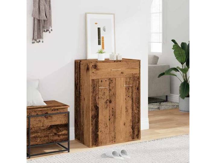(Promo 2026)Armoire à chaussures - SHIELD - Stockage chaussures - pour l'entrée - vieux bois 60x35x84cm bois d'ingénierie 7568004