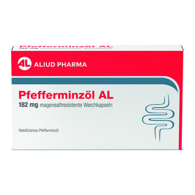 ALIUD Pharma GmbH Pfefferminzöl AL 182 mg Weichkapseln bei Bauchkrämpfen, Bauchschmerzen, Blähungen 60 St 17594423