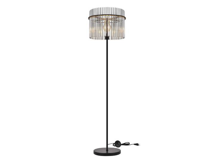 ZMH Stehlampe Lumistad 38/30/154 cm, Schwarz, Glas, Metall, Mode, E27, 30x154x38 cm, Lampen & Leuchten, Innenbeleuchtung, Stehlampen