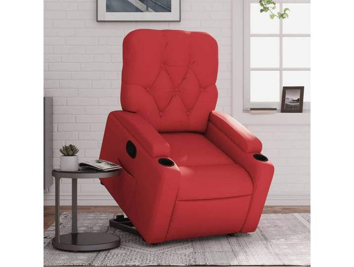 vidaXL Relaxsessel, Relaxsessel mit Aufstehhilfe Rot Kunstleder